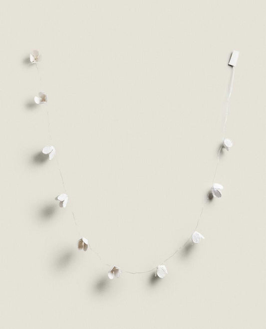 PAPIER-MCH FLORAL CHRISTMAS LIGHT GARLAND