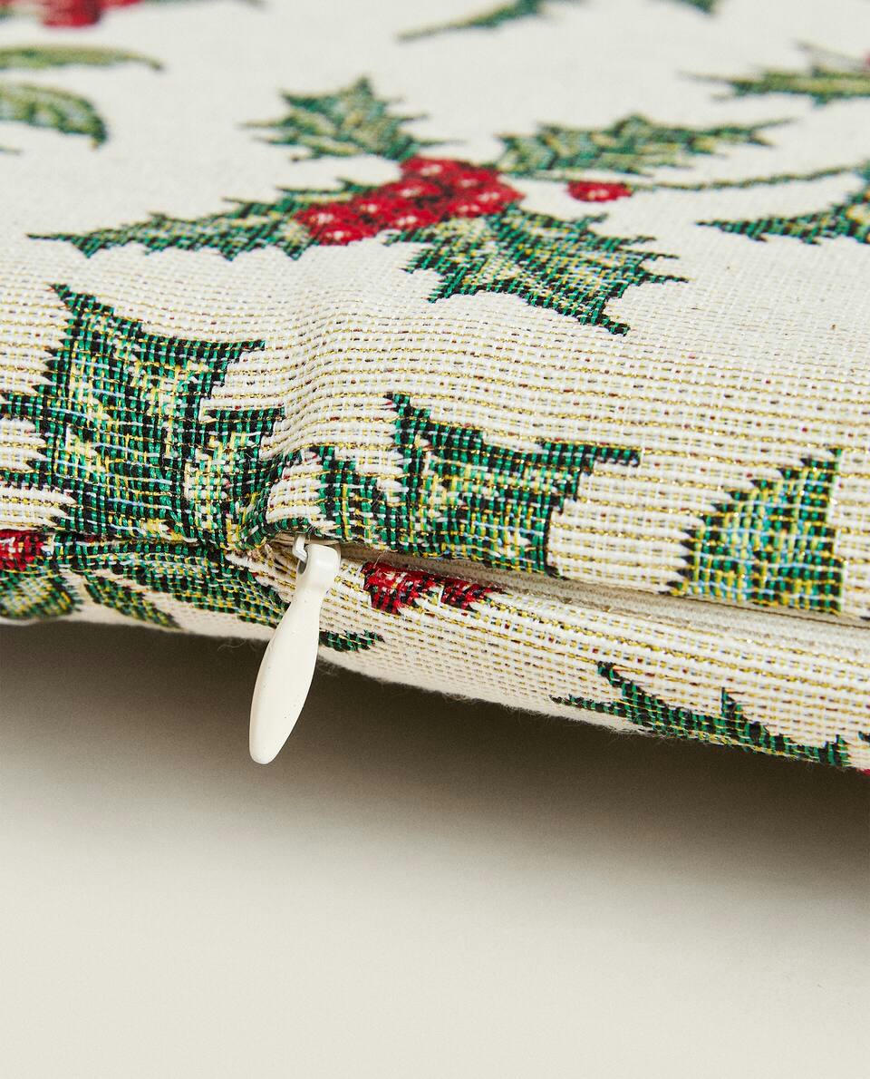 CHRISTMAS HOLLY SEAT CUSHION