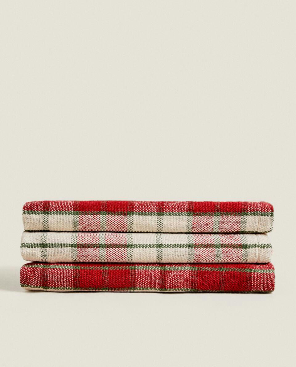 CHRISTMAS TARTAN COTTON TABLECLOTH