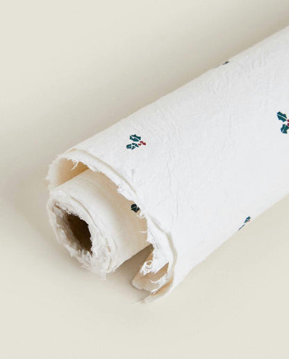 CHRISTMAS HOLLY GIFT WRAPPING PAPER
