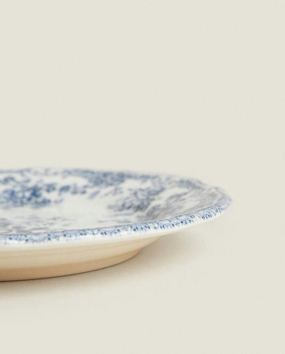 FLORAL EARTHENWARE DESSERT PLATE