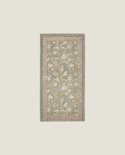 FLORAL PRINT BLOCK RUG