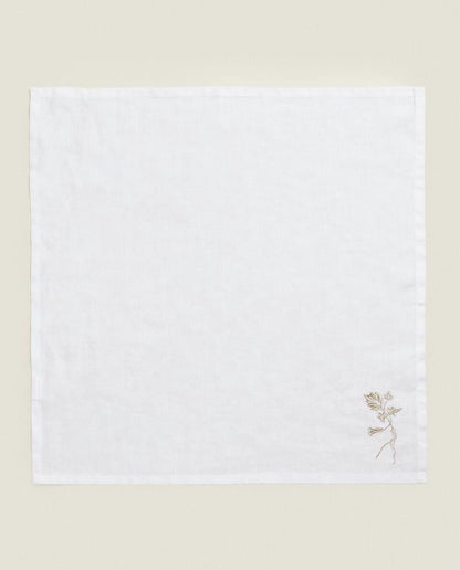 PACK OF EMBROIDERED LINEN CHRISTMAS NAPKINS (PACK OF 2)