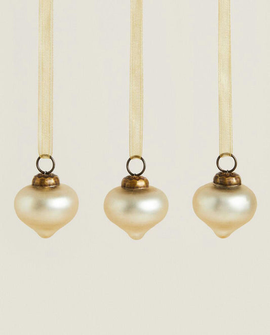 PACK OF SHINY DROPLET CHRISTMAS DECORATIONS (PACK OF 3)