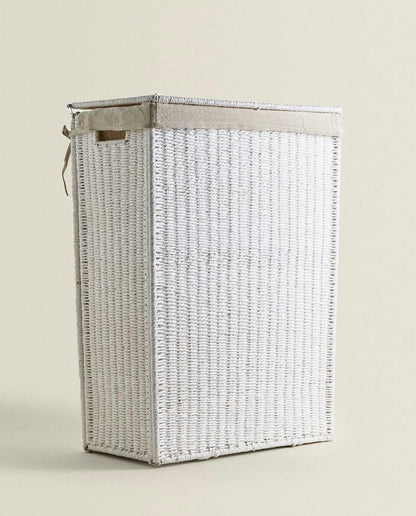 FABRIC-LINED LAUNDRY BASKET