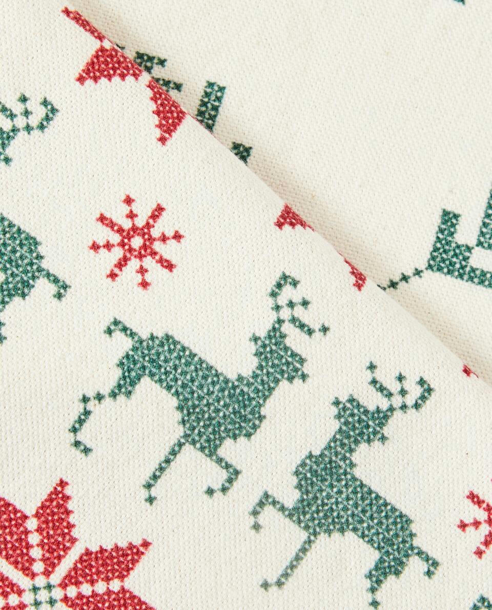 CHRISTMAS CROSS-STICH COTTON TABLECLOTH
