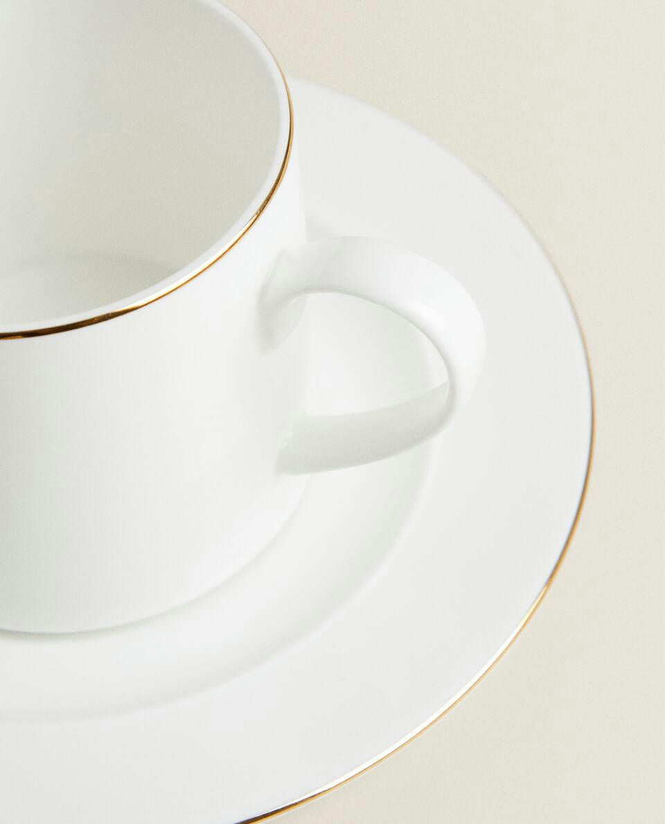 BONE CHINA TABLEWARE WITH GOLD RIM