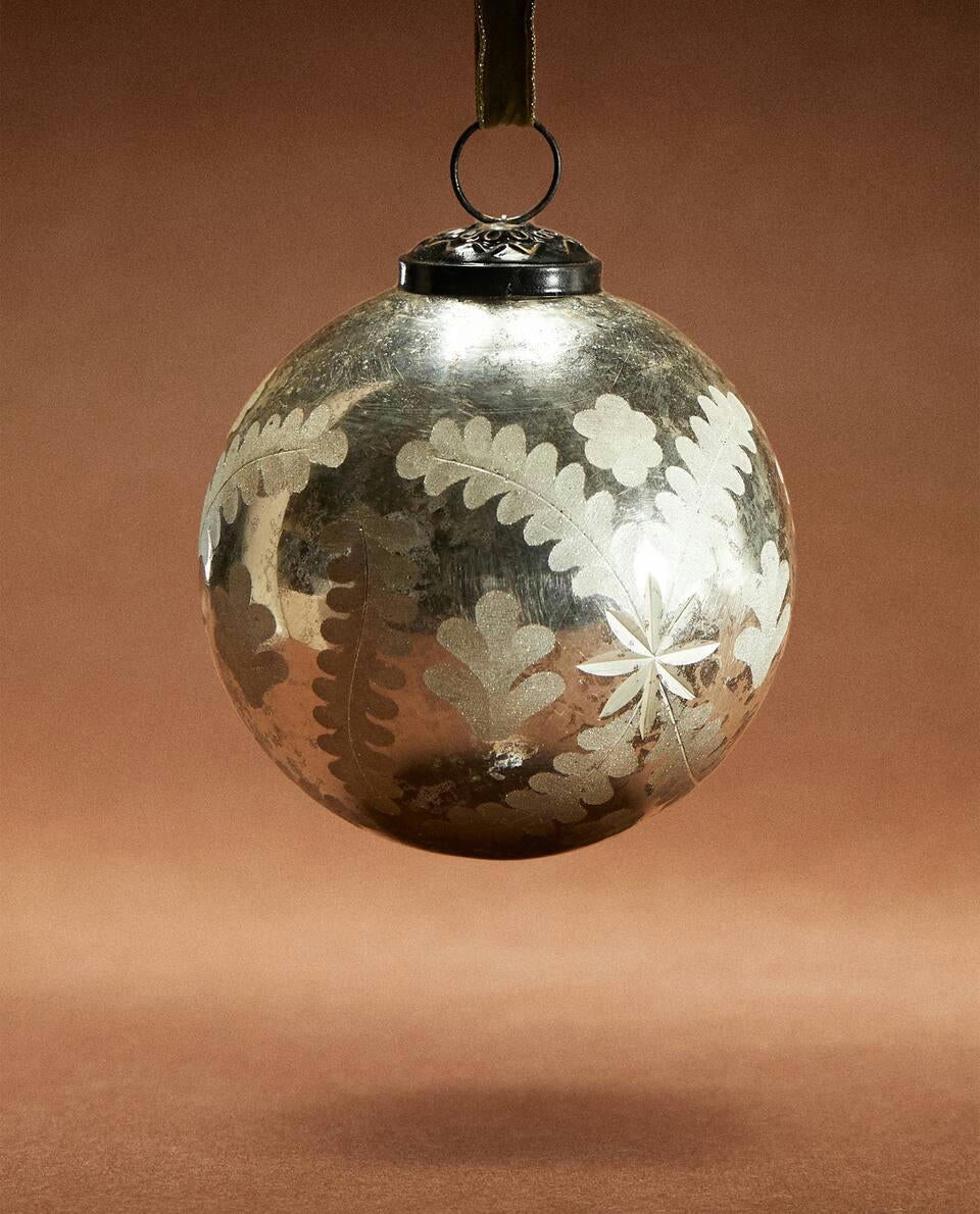 MERCURISED GLASS CHRISTMAS BAUBLE DECORATION