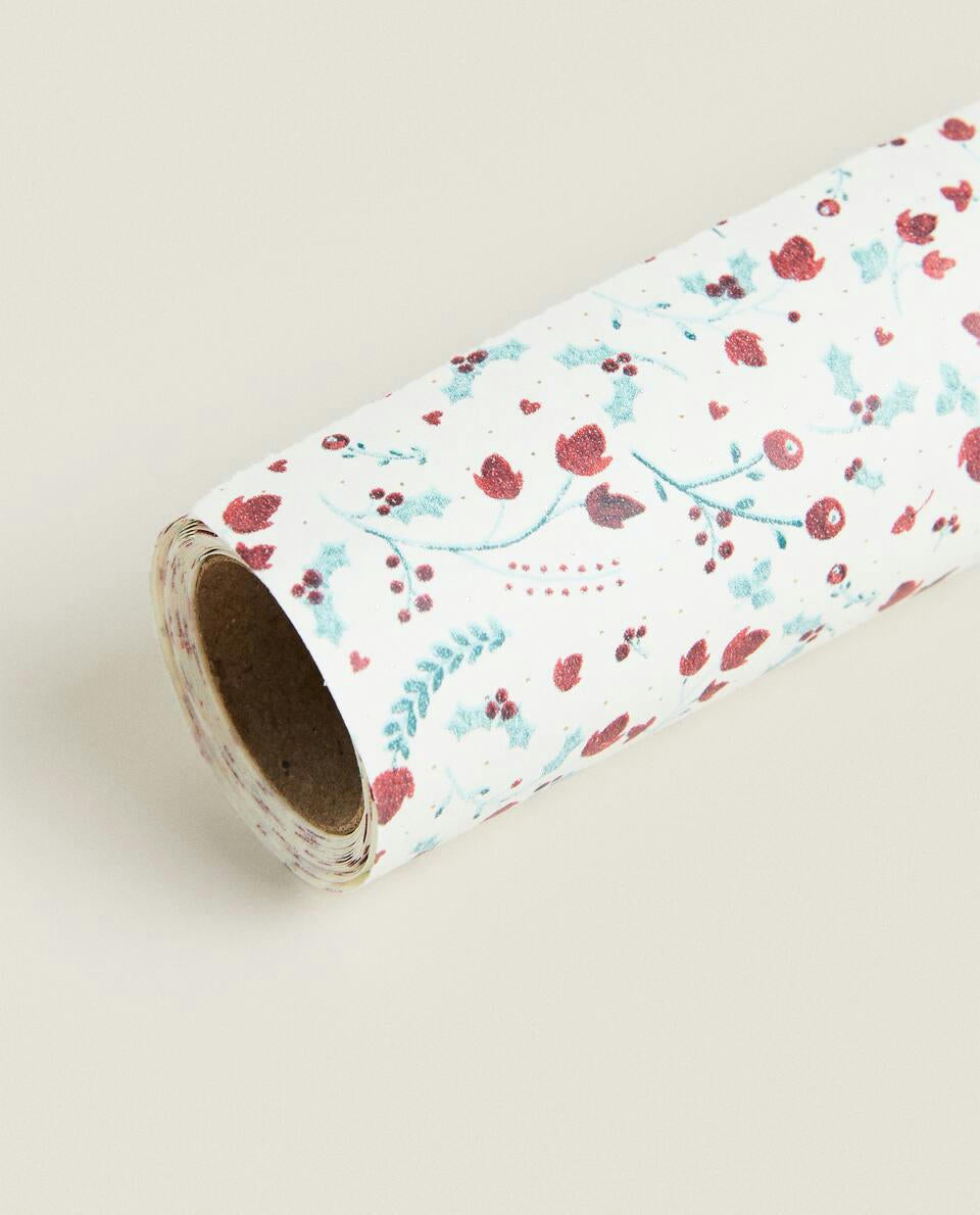 CHRISTMAS FLOWERS WRAPPING PAPER